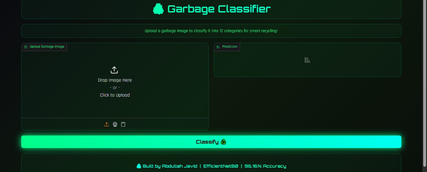 Garbage Classifier screenshot